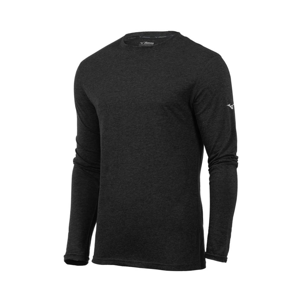 Mens Mizuno Inspire Long Sleeve Tops Black Philippines (TUGFLI348)